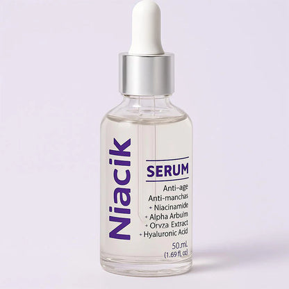 Niacik® combina Niacinamida + Alpha Arbutin para aclarar, iluminar y mejorar la textura sin irritar tu piel.